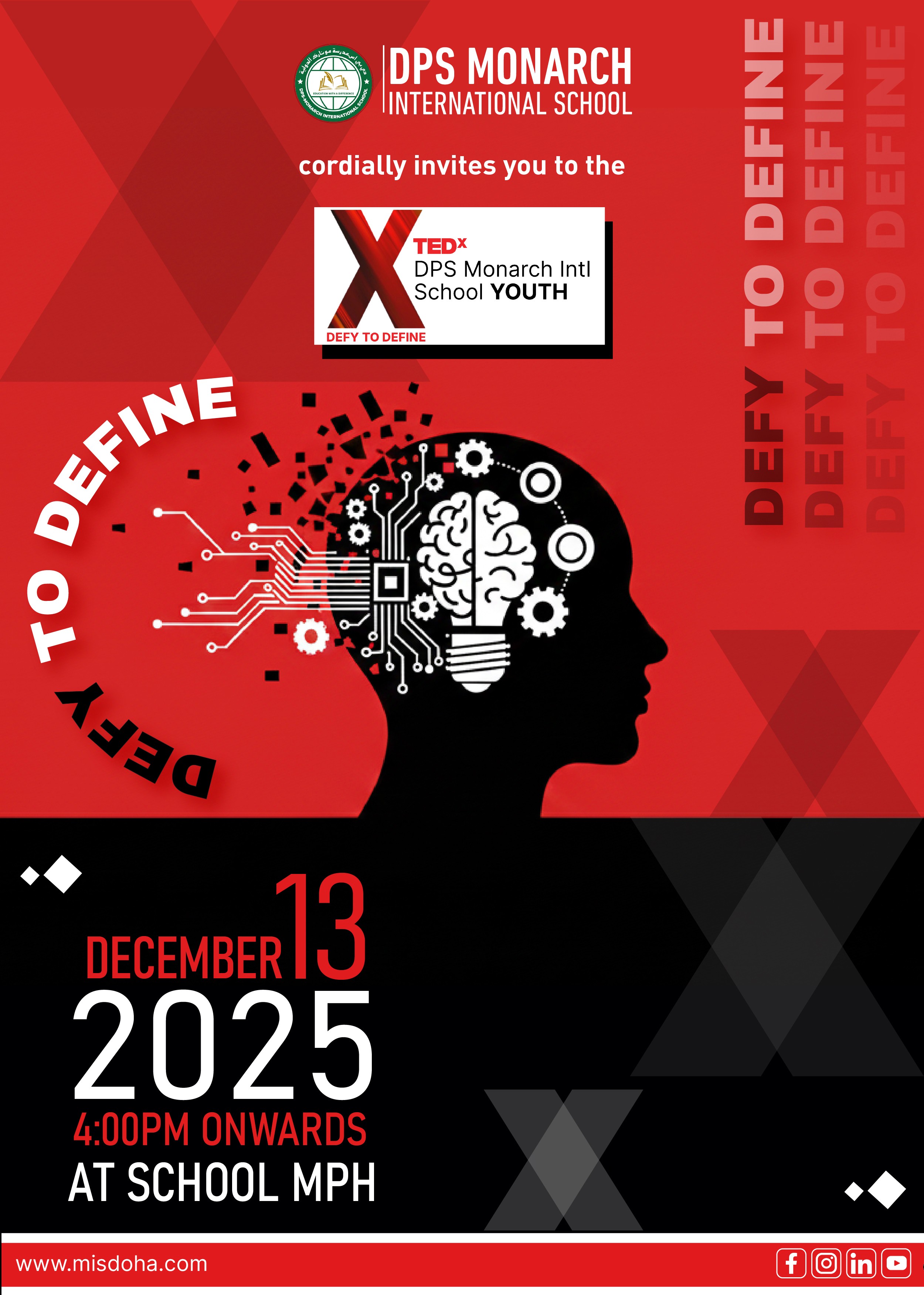TEDx DPS Monarch - Defy to Define 2025 Poster